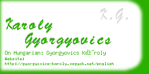 karoly gyorgyovics business card